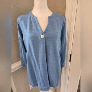 J. Jill Pure Jill Organically Grown Cotton Buttoned Top, size medium